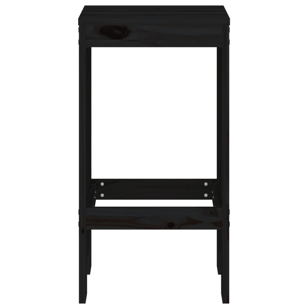 Σκαμπό Μπαρ 2 Τεμ. Μαύρα 40 x 36 x 75 εκ. από Μασίφ Ξύλο Πεύκου - Pakobazaar