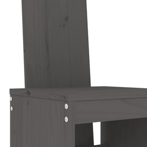 Σκαμπό Μπαρ 2 Τεμ. Γκρι 40 x 42 x 120 εκ. από Μασίφ Ξύλο Πεύκου - Pakobazaar