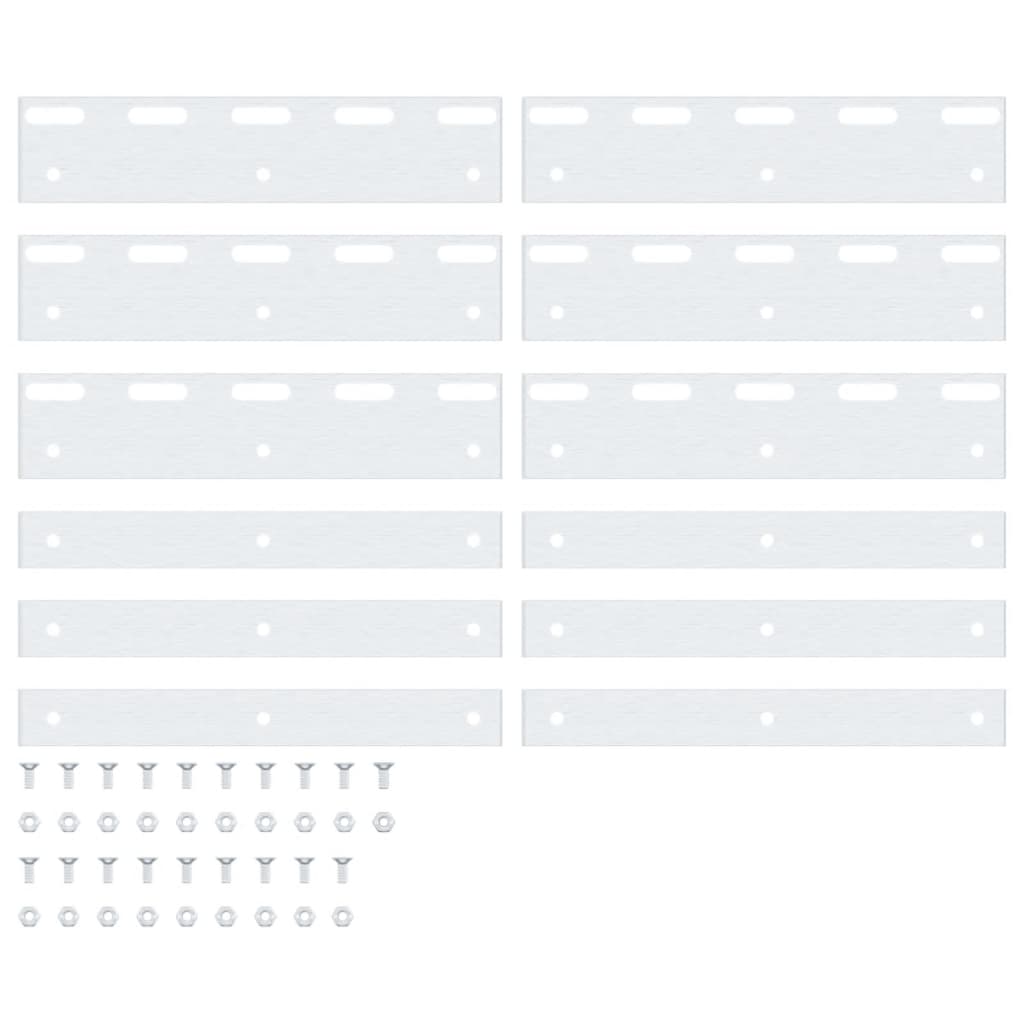 Πλάκες Σύνδεσης 6 Τεμ. Ασημί 20 εκ. από Ανοξείδωτο Ατσάλι - PAKOBAZAAR