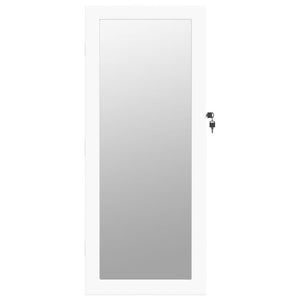 Έπιπλο Κοσμημάτων με Καθρέφτη/LED Φώτα Επιτοίχιο Λευκό
