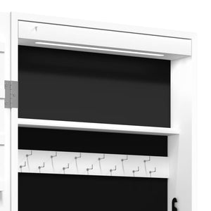 Έπιπλο Κοσμημάτων με Καθρέφτη/LED Φώτα Επιτοίχιο Λευκό