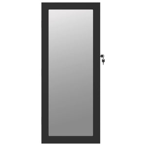 Έπιπλο Κοσμημάτων με Καθρέφτη/LED Φώτα Επιτοίχιο Μαύρο