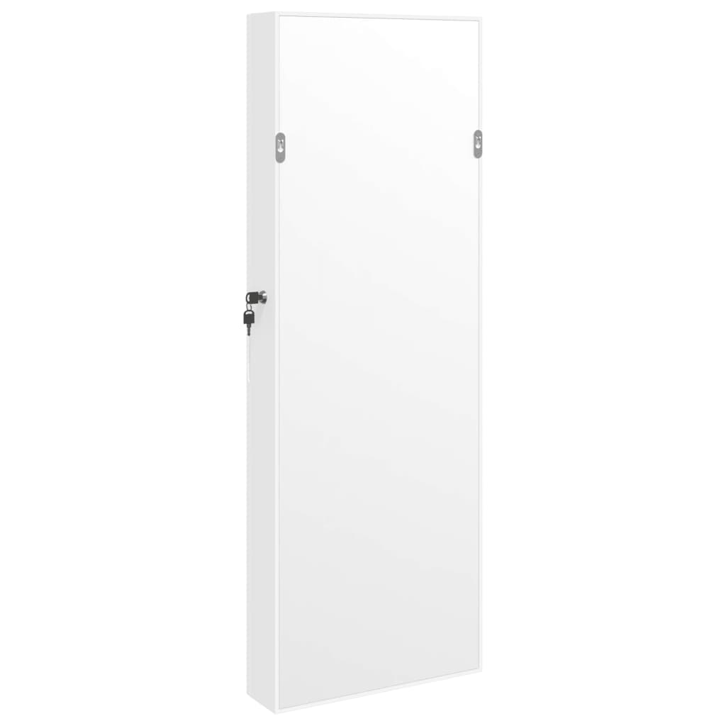 Έπιπλο Κοσμημάτων με Καθρέφτη/LED Φώτα Επιτοίχιο Λευκό