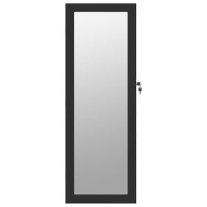 Έπιπλο Κοσμημάτων με Καθρέφτη/LED Φώτα Επιτοίχιο Μαύρο