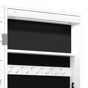 Έπιπλο Κοσμημάτων με Καθρέφτη/LED Φώτα Επιτοίχιο Λευκό
