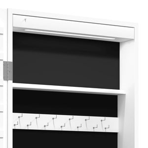 Έπιπλο Κοσμημάτων με Καθρέφτη/LED Φώτα Επιτοίχιο Λευκό