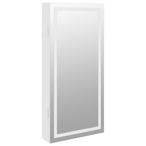 Έπιπλο Κοσμημάτων με Καθρέφτη/LED Φώτα Επιτοίχιο Λευκό