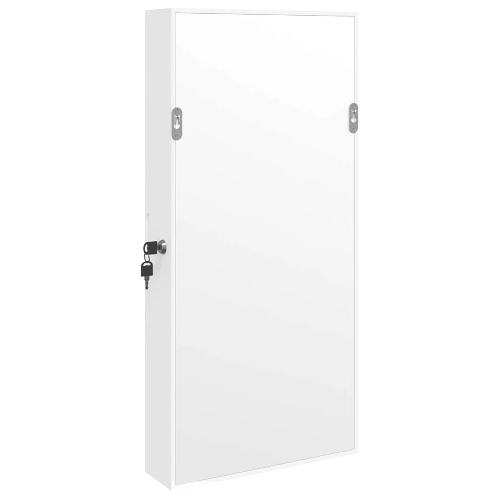 Έπιπλο Κοσμημάτων με Καθρέφτη/LED Φώτα Επιτοίχιο Λευκό