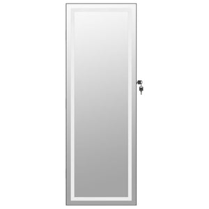 Έπιπλο Κοσμημάτων με Καθρέφτη/LED Φώτα Επιτοίχιο Μαύρο