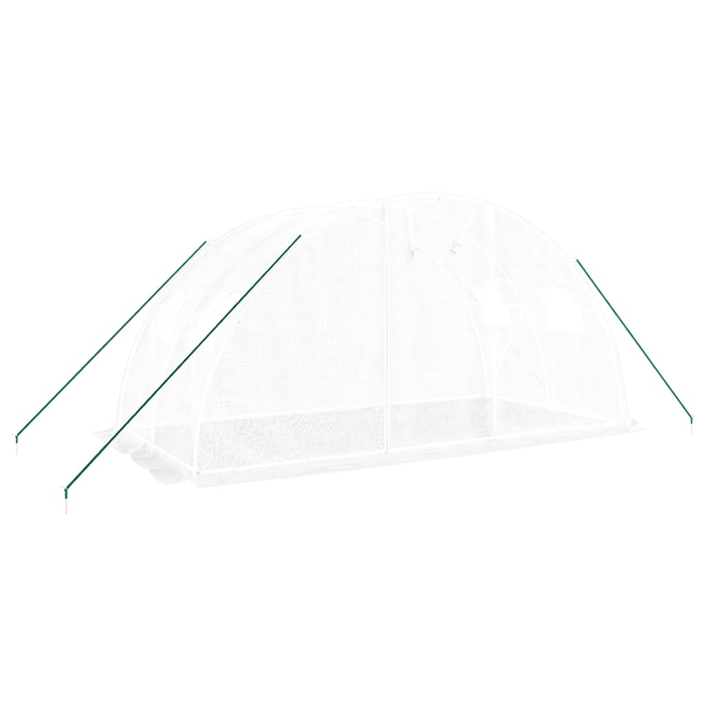 Θερμοκήπιο με Ατσάλινο Πλαίσιο Λευκό 8 μ² 4 x 2 x 2 μ. - Pakobazaar