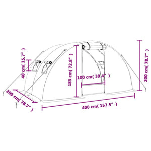 Θερμοκήπιο με Ατσάλινο Πλαίσιο Λευκό 8 μ² 4 x 2 x 2 μ. - Pakobazaar