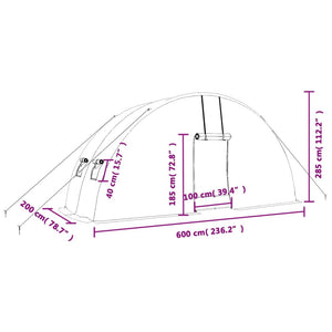 Θερμοκήπιο με Ατσάλινο Πλαίσιο Λευκό 12 μ² 6 x 2 x 2,85 μ. - Pakobazaar