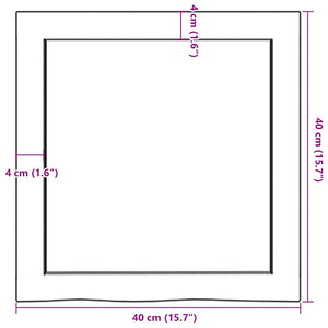 Ράφι Τοίχου 40x40x(2-4) εκ. από Ακατέργαστο Μασίφ Ξύλο Δρυός