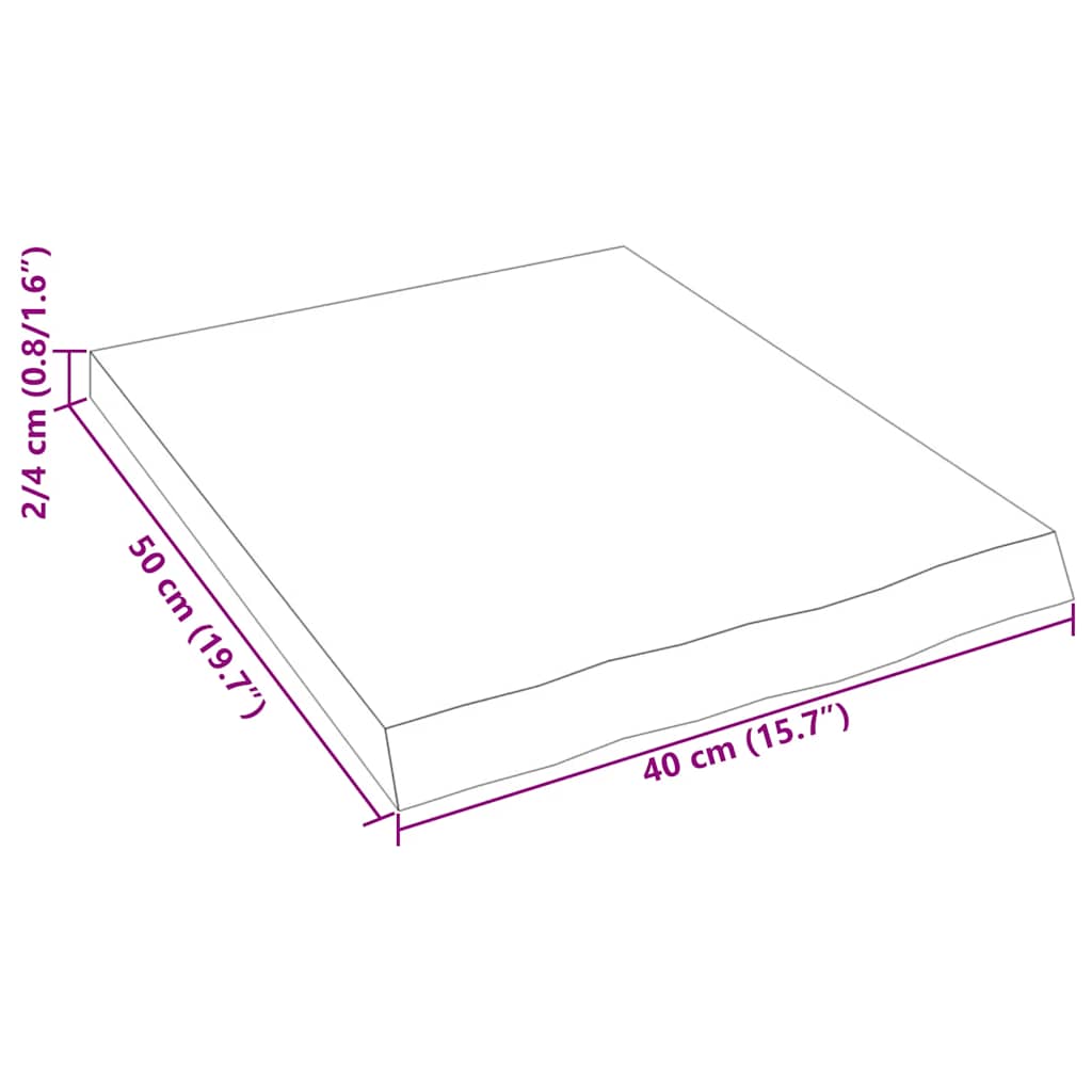 Ράφι Τοίχου 40x50x(2-4) εκ. από Ακατέργαστο Μασίφ Ξύλο Δρυός - Pakobazaar