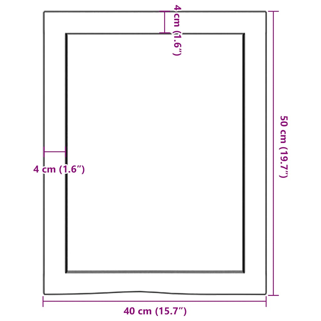 Ράφι Τοίχου 40x50x(2-4) εκ. από Ακατέργαστο Μασίφ Ξύλο Δρυός - Pakobazaar