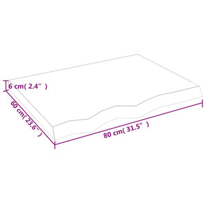 Ράφι Τοίχου 80x60x(2-6) εκ. από Ακατέργαστο Μασίφ Ξύλο Δρυός - Pakobazaar