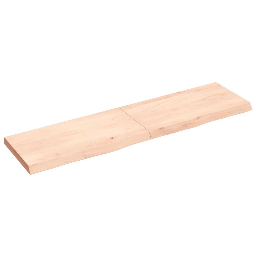 Ράφι Τοίχου 120x30x(2-4) εκ. από Ακατέργαστο Μασίφ Ξύλο Δρυός