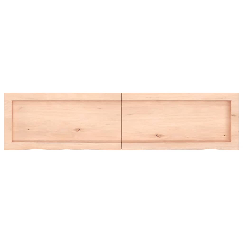 Ράφι Τοίχου 120x30x(2-4) εκ. από Ακατέργαστο Μασίφ Ξύλο Δρυός