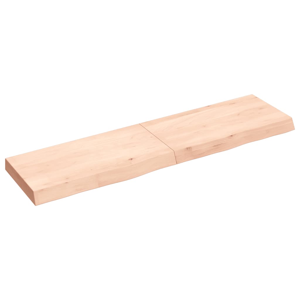 Ράφι Τοίχου 120x30x(2-6) εκ. από Ακατέργαστο Μασίφ Ξύλο Δρυός