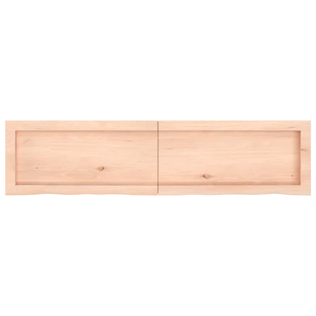 Ράφι Τοίχου 120x30x(2-6) εκ. από Ακατέργαστο Μασίφ Ξύλο Δρυός