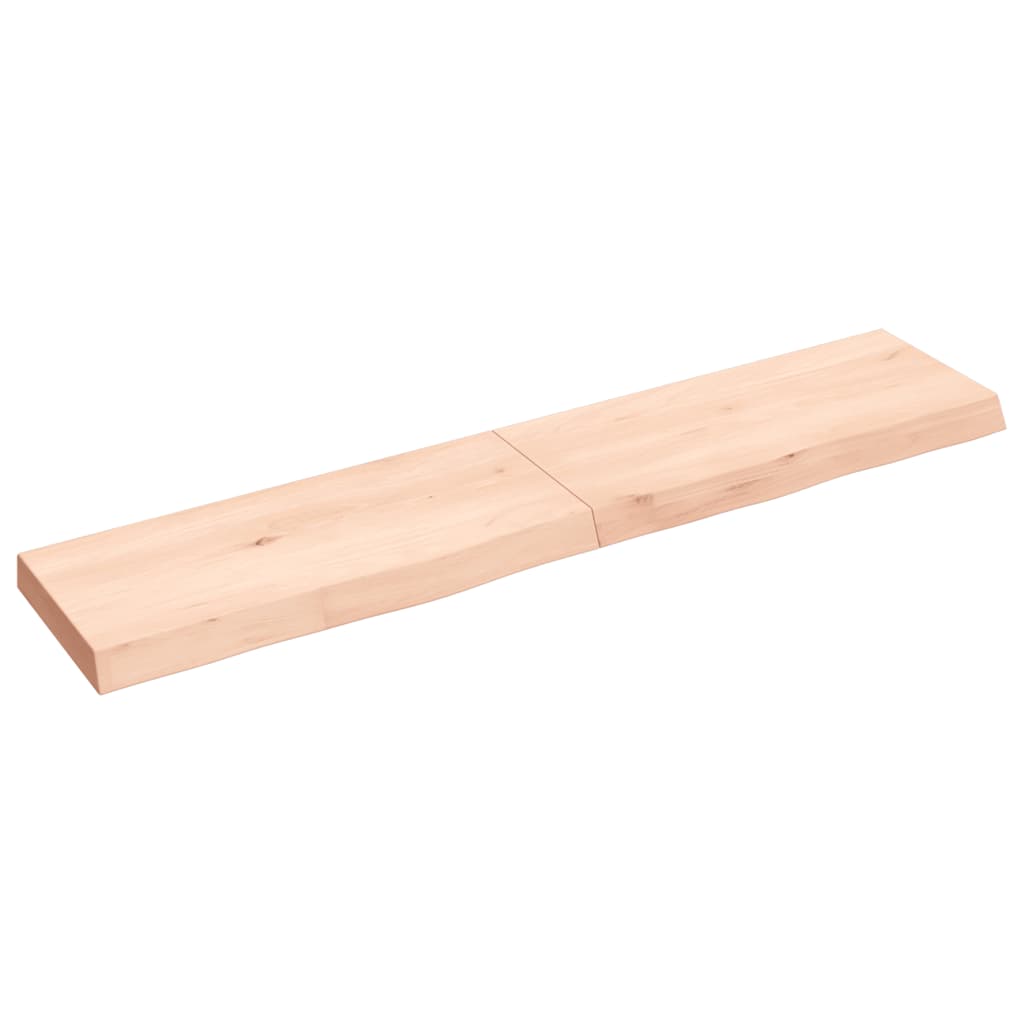 Ράφι Τοίχου 140x30x(2-6) εκ. από Ακατέργαστο Μασίφ Ξύλο Δρυός