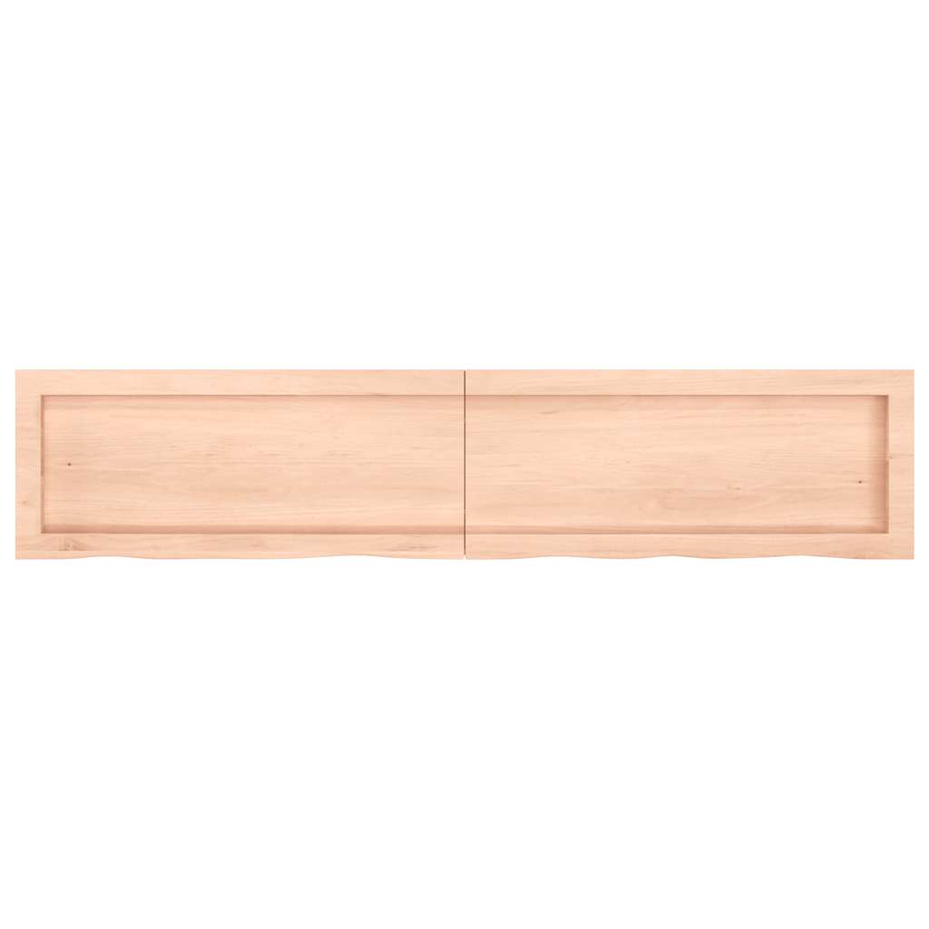 Ράφι Τοίχου 140x30x(2-6) εκ. από Ακατέργαστο Μασίφ Ξύλο Δρυός