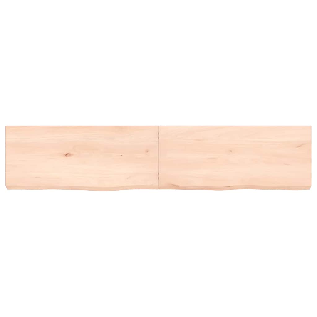 Ράφι Τοίχου 140x30x(2-6) εκ. από Ακατέργαστο Μασίφ Ξύλο Δρυός