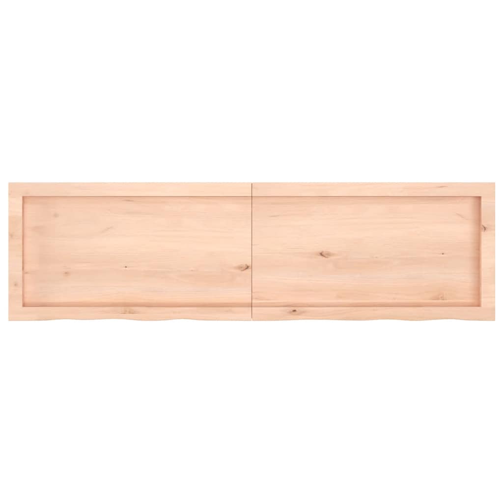 Ράφι Τοίχου 140x40x(2-4) εκ. από Ακατέργαστο Μασίφ Ξύλο Δρυός