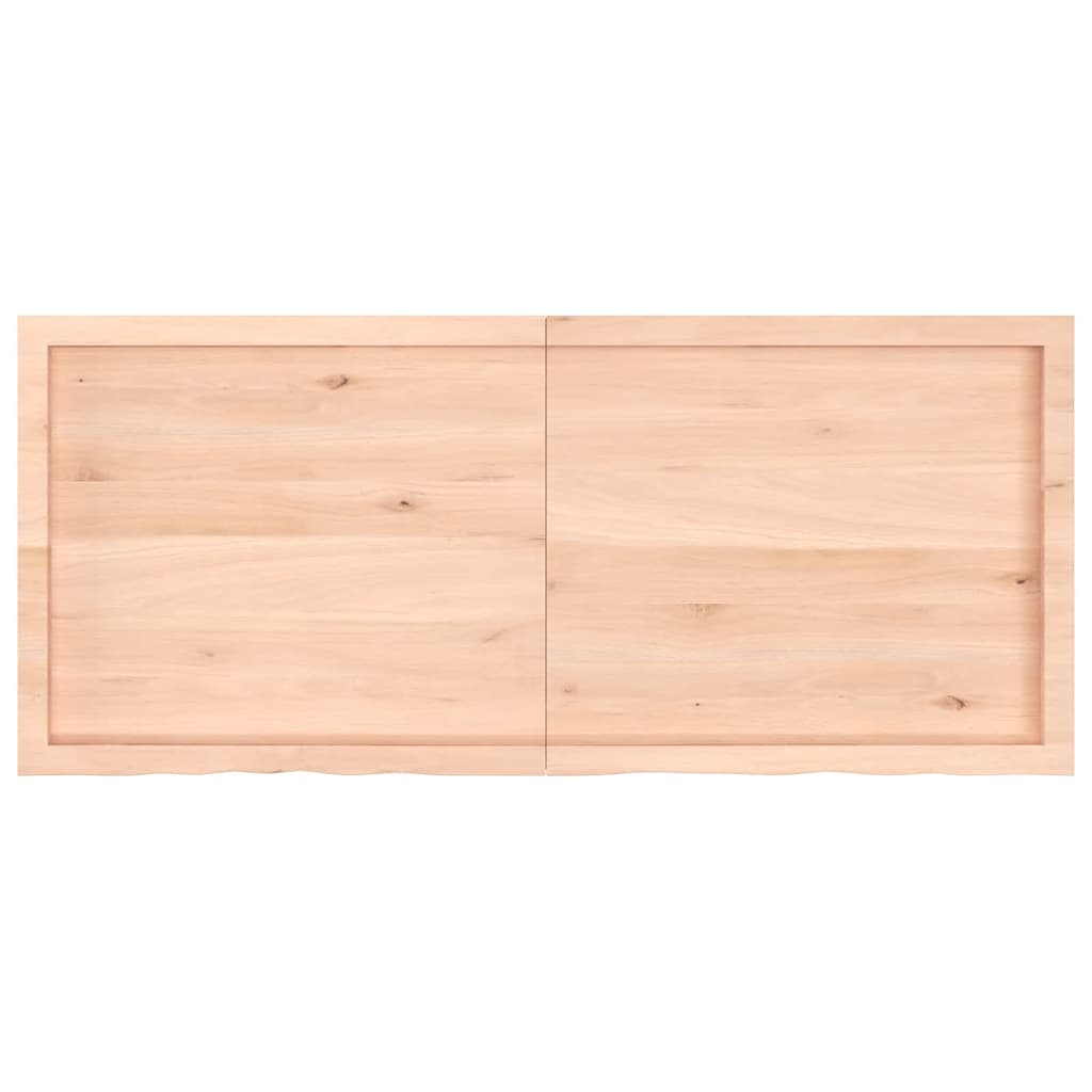 Ράφι Τοίχου 140x60x(2-4) εκ. από Ακατέργαστο Μασίφ Ξύλο Δρυός