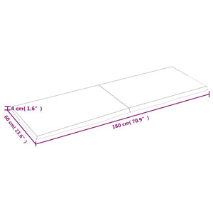 Ράφι Τοίχου 180x60x(2-4) εκ. από Ακατέργαστο Μασίφ Ξύλο Δρυός