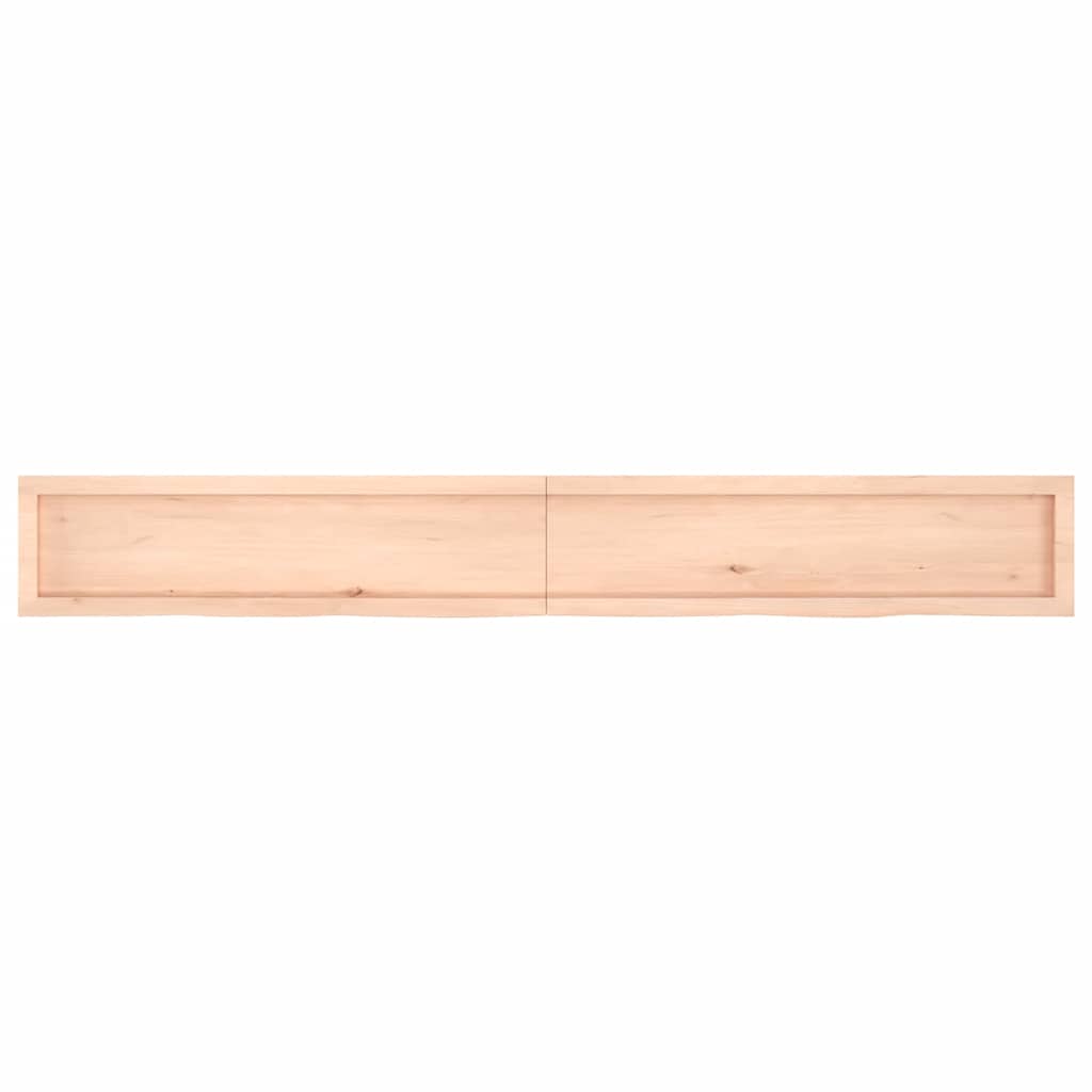 Ράφι Τοίχου 220x30x(2-4) εκ. από Ακατέργαστο Μασίφ Ξύλο Δρυός