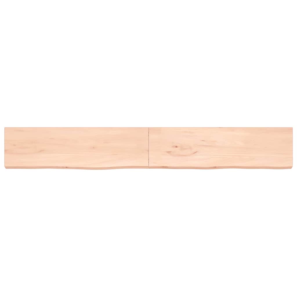 Ράφι Τοίχου 220x30x(2-4) εκ. από Ακατέργαστο Μασίφ Ξύλο Δρυός
