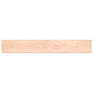 Ράφι Τοίχου 220x30x(2-4) εκ. από Ακατέργαστο Μασίφ Ξύλο Δρυός