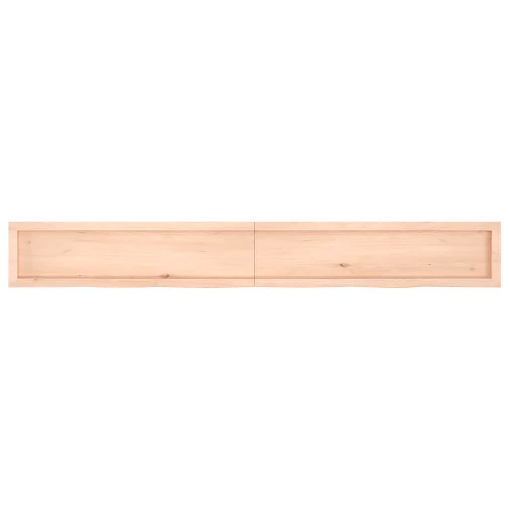 Ράφι Τοίχου 220x30x(2-6) εκ. από Ακατέργαστο Μασίφ Ξύλο Δρυός
