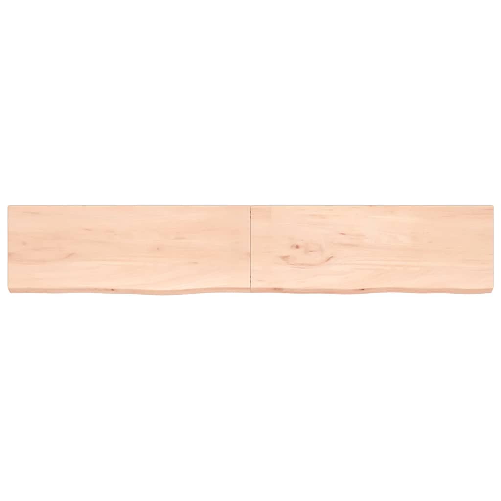 Ράφι Τοίχου 220x40x(2-4) εκ. από Ακατέργαστο Μασίφ Ξύλο Δρυός