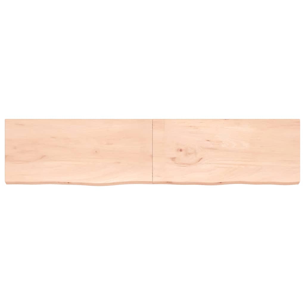 Ράφι Τοίχου 220x50x(2-4) εκ. από Ακατέργαστο Μασίφ Ξύλο Δρυός