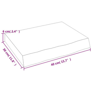Ράφι Τοίχου Ανοιχτό Καφέ 40x30x(2-6)εκ. Επεξ. Μασίφ Ξύλο Δρυός
