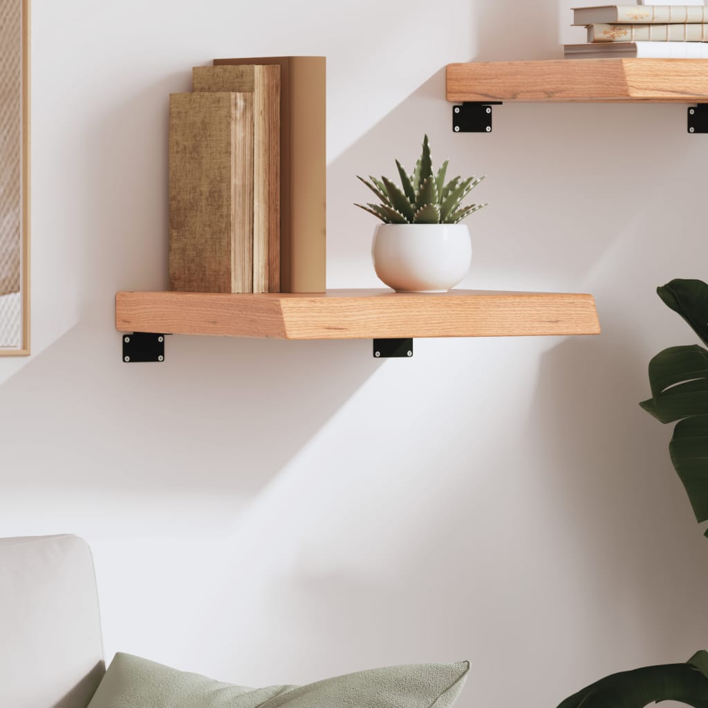 Ράφι Τοίχου Ανοιχτό Καφέ 40x40x(2-6)εκ. Επεξ. Μασίφ Ξύλο Δρυός - Pakobazaar