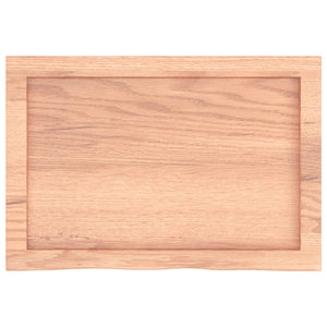 Ράφι Τοίχου Ανοιχτό Καφέ 60x40x(2-6)εκ. Επεξ. Μασίφ Ξύλο Δρυός