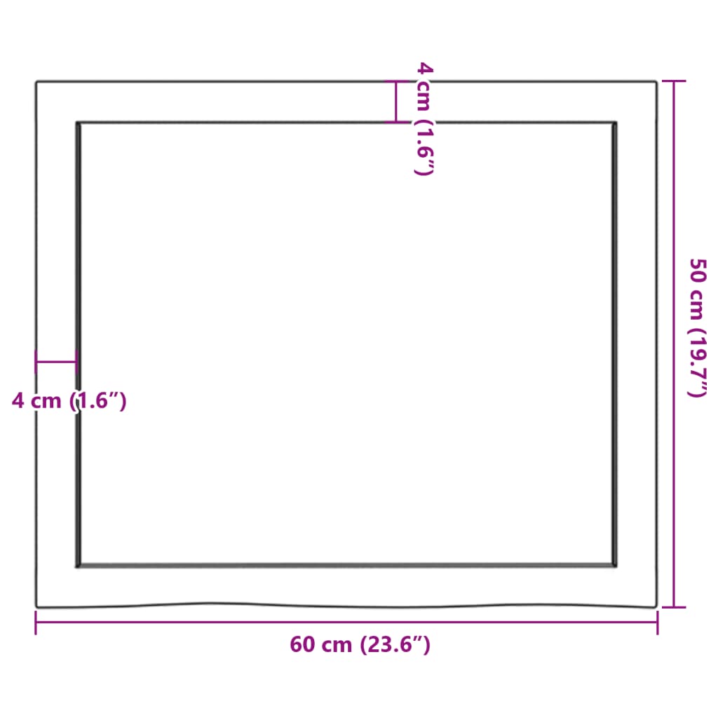 Ράφι Τοίχου Ανοιχτό Καφέ 60x50x(2-4)εκ. Επεξ. Μασίφ Ξύλο Δρυός