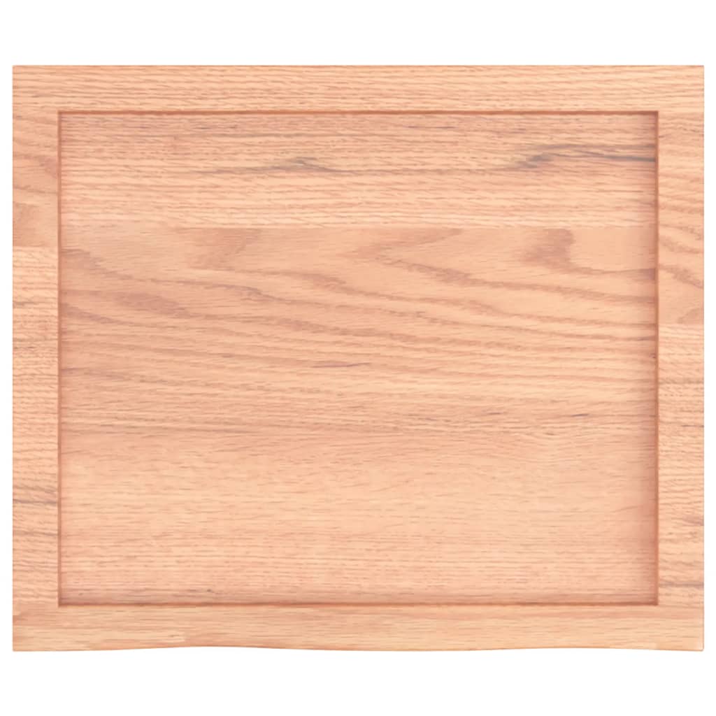Ράφι Τοίχου Ανοιχτό Καφέ 60x50x(2-6)εκ. Επεξ. Μασίφ Ξύλο Δρυός