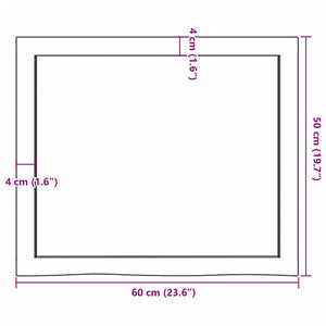 Ράφι Τοίχου Ανοιχτό Καφέ 60x50x(2-6)εκ. Επεξ. Μασίφ Ξύλο Δρυός