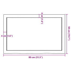 Ράφι Τοίχου Ανοιχτό Καφέ 80x50x(2-4)εκ. Επεξ. Μασίφ Ξύλο Δρυός
