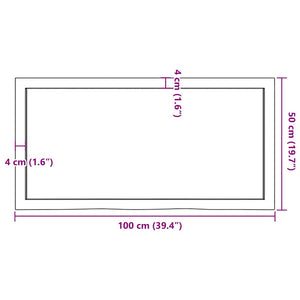 Ράφι Τοίχου Ανοιχτό Καφέ 100x50x(2-6)εκ. Επεξ. Μασίφ Ξύλο Δρυός