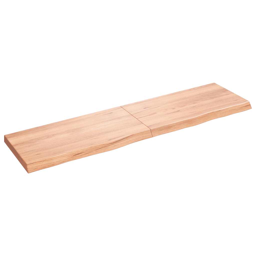 Ράφι Τοίχου Ανοιχτό Καφέ 120x30x(2-4)εκ. Επεξ. Μασίφ Ξύλο Δρυός
