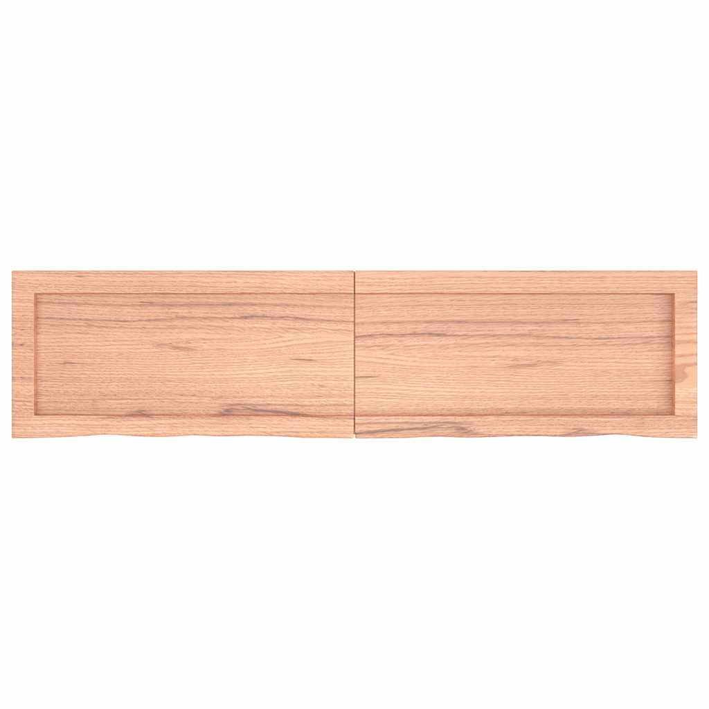 Ράφι Τοίχου Ανοιχτό Καφέ 120x30x(2-4)εκ. Επεξ. Μασίφ Ξύλο Δρυός