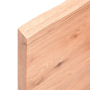 Ράφι Τοίχου Ανοιχτό Καφέ 120x30x(2-4)εκ. Επεξ. Μασίφ Ξύλο Δρυός