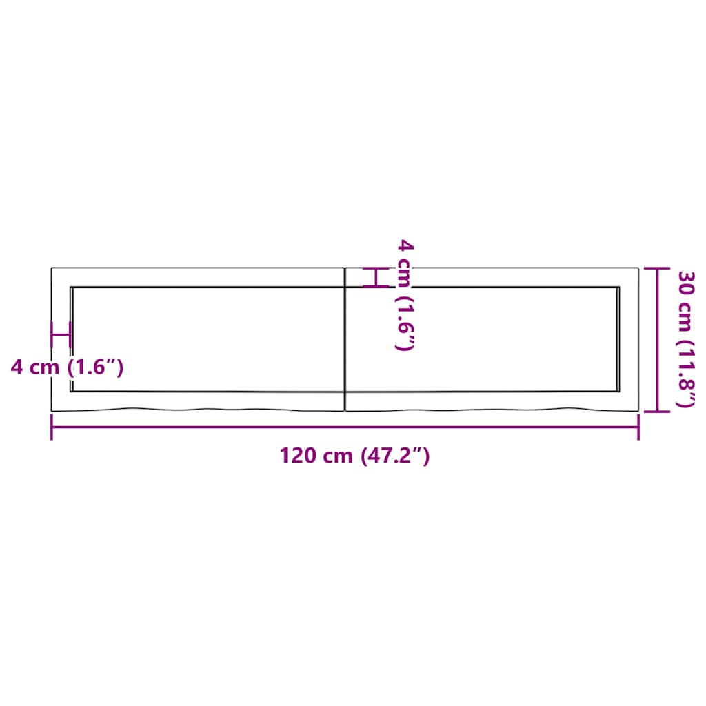 Ράφι Τοίχου Ανοιχτό Καφέ 120x30x(2-4)εκ. Επεξ. Μασίφ Ξύλο Δρυός