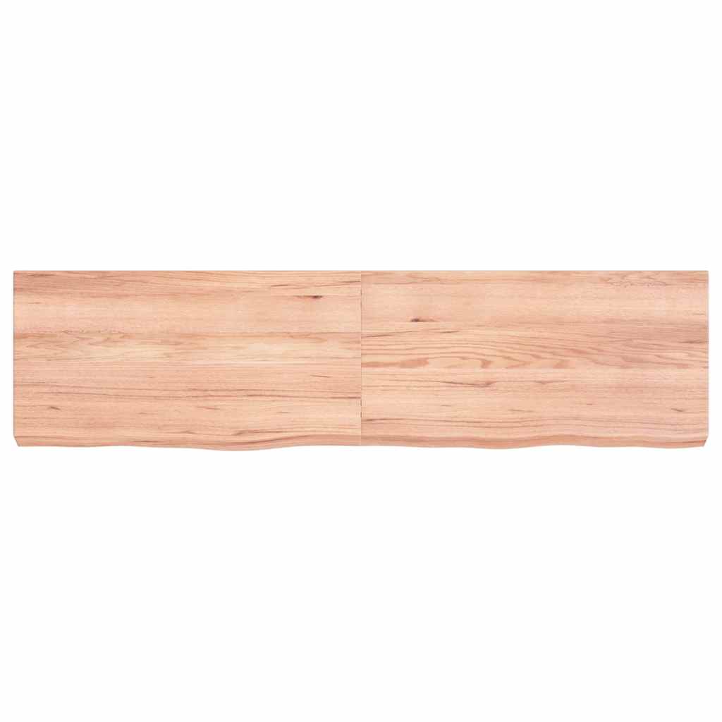 Ράφι Τοίχου Ανοιχτό Καφέ 120x30x(2-6)εκ. Επεξ. Μασίφ Ξύλο Δρυός