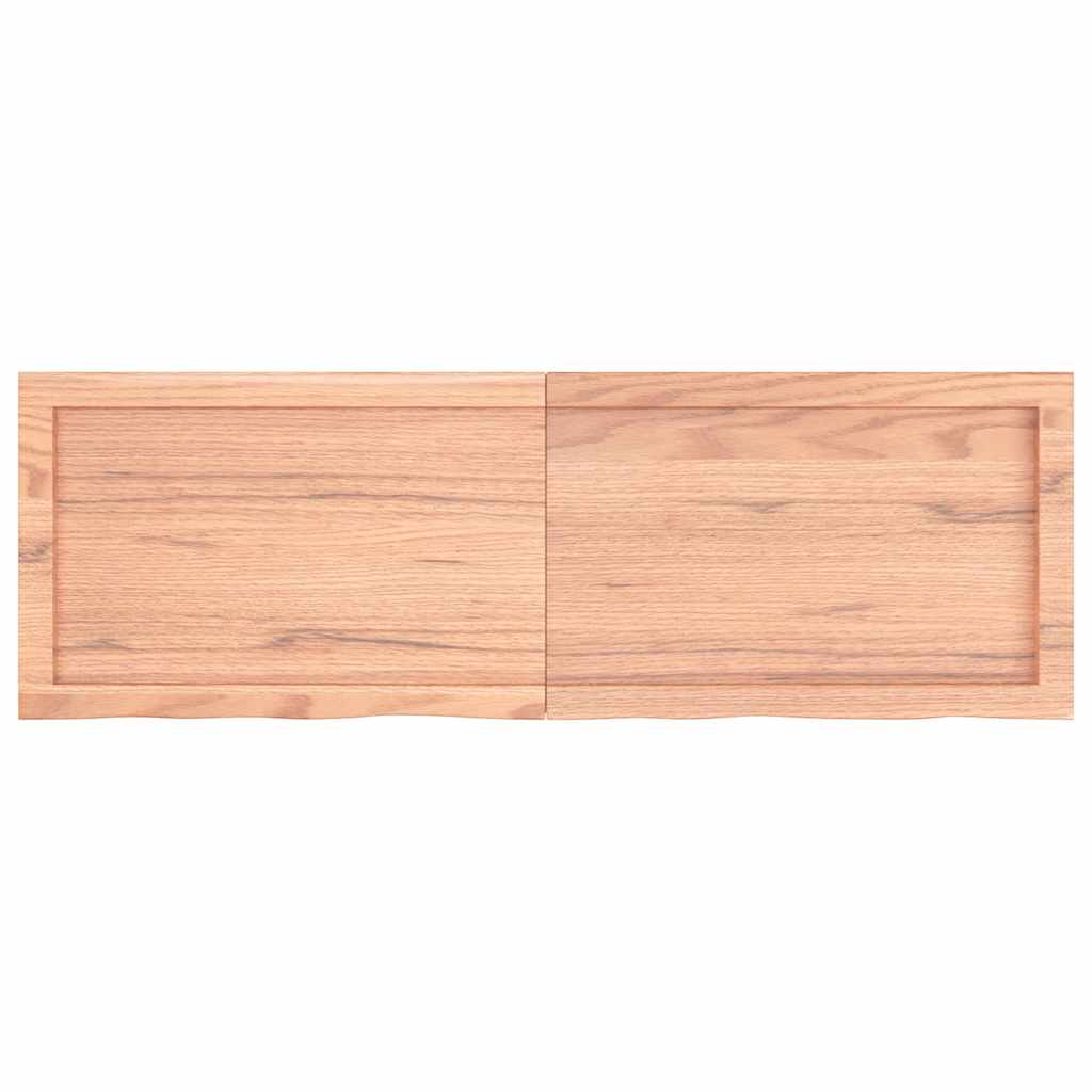 Ράφι Τοίχου Ανοιχτό Καφέ 120x40x(2-4)εκ. Επεξ. Μασίφ Ξύλο Δρυός